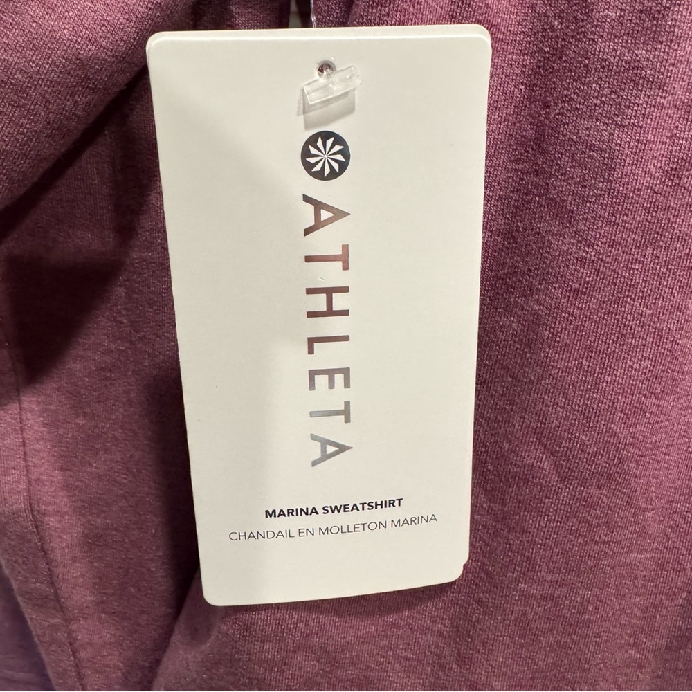 NWT Athleta Marina Saeatshirt in Tawny Rose Heather Sz L - Picture 13 of 14